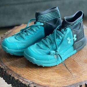 Under Armour Turquoise Athletic Mid-Top Sneakers